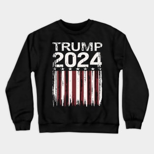 Trump 2024 America Usa Grunge Flag Crewneck Sweatshirt